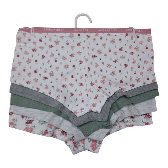 Laura Ashley Womens 5-Pack Panties Boyshorts Medium Tag Free Cotton - Picture 2 of 13